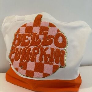 Hello pumpkin canvas tote bag for fall